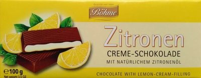 Böhme Zitronen Creme Schokolade 100g
