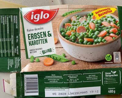 Iglo Rahm Gemüse Erbsen&Karotten 480g