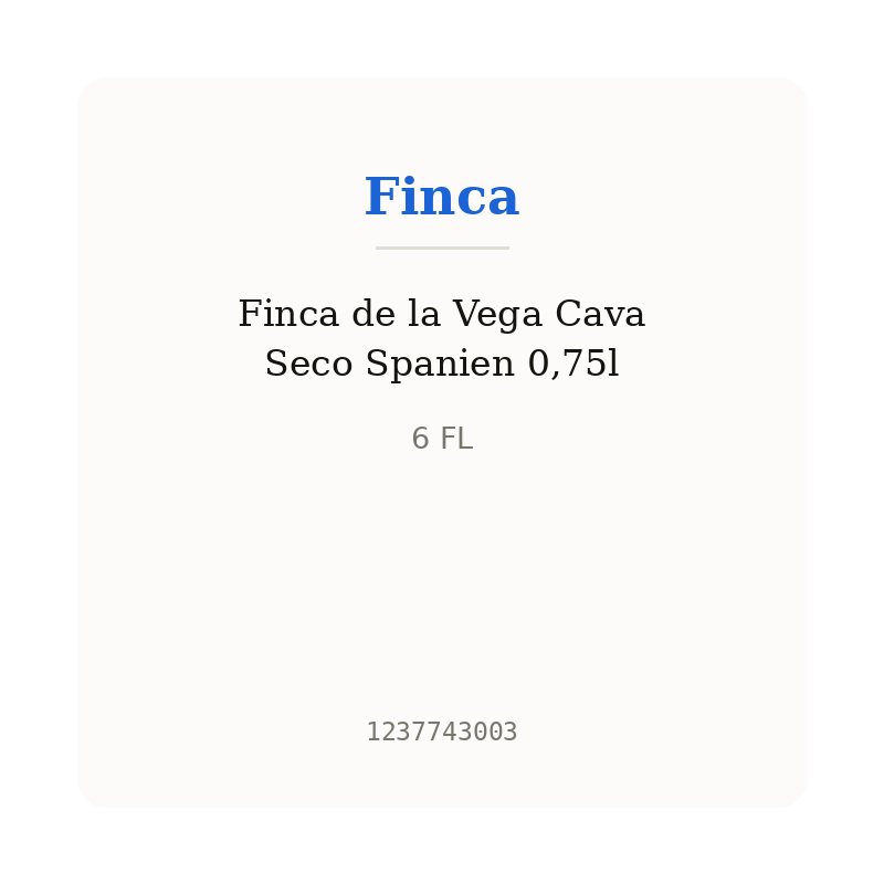 Finca de la Vega Cava Seco Spanien 0,75l