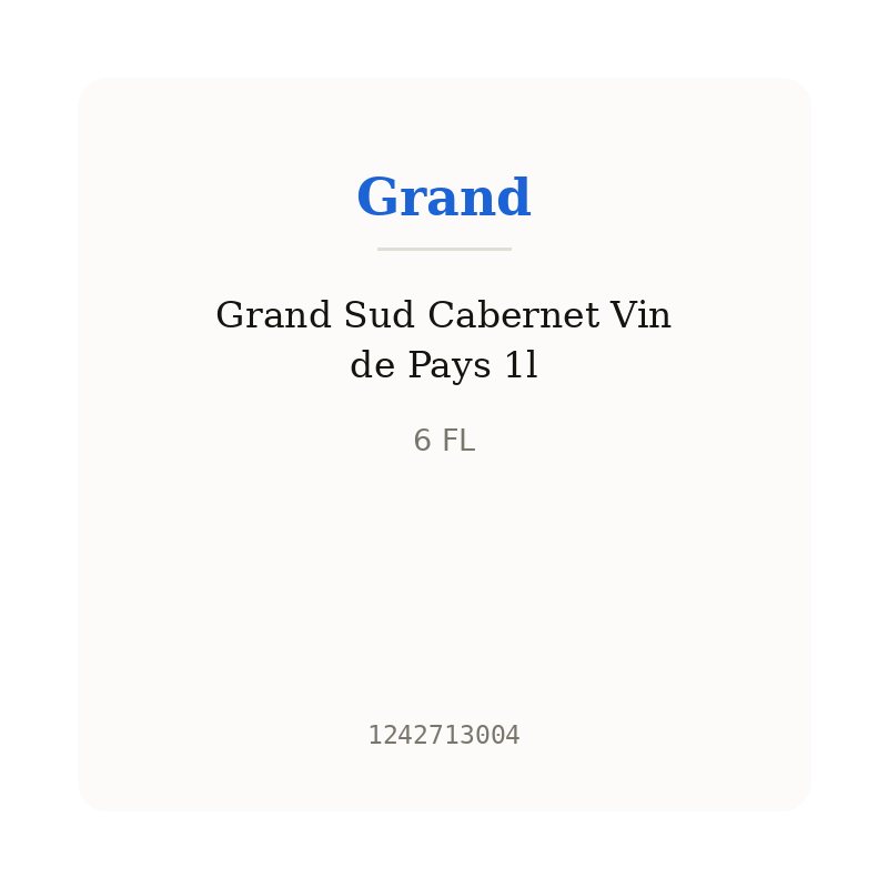 Grand Sud Cabernet Vin de Pays 1l