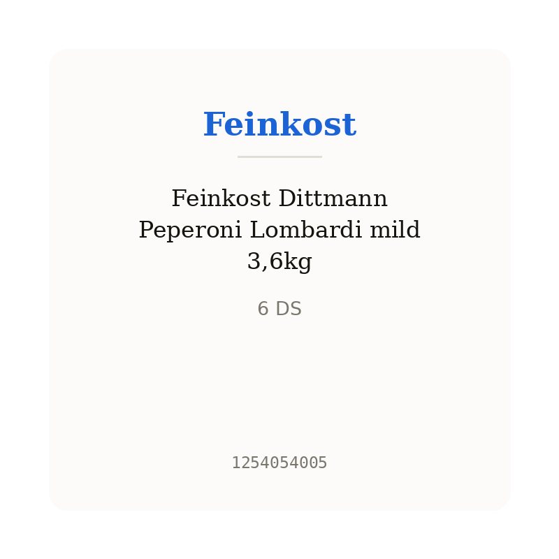 Feinkost Dittmann Peperoni Lombardi mild 3,6kg
