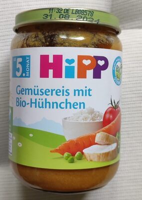 Bio Hipp Menüs Gemüsereis mit Hühnchen ab dem 5.Monat 190g