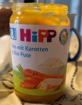 Bio Hipp Menü Reis mit Karotten und Pute ab 8.Monat 220g