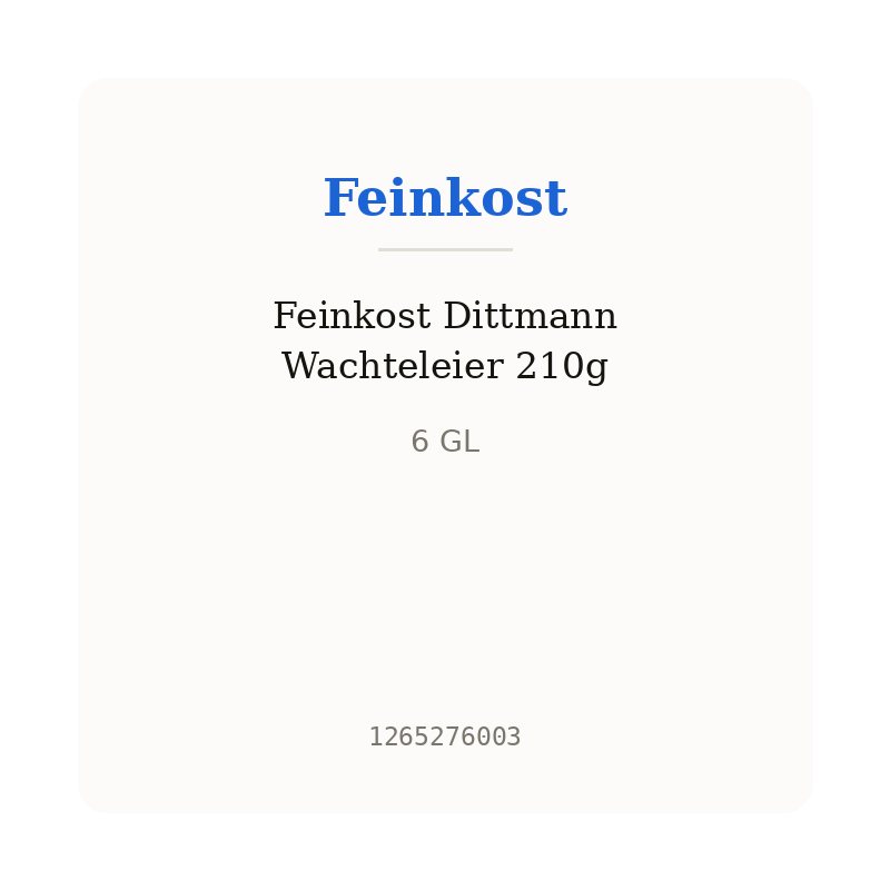 Feinkost Dittmann Wachteleier 210g