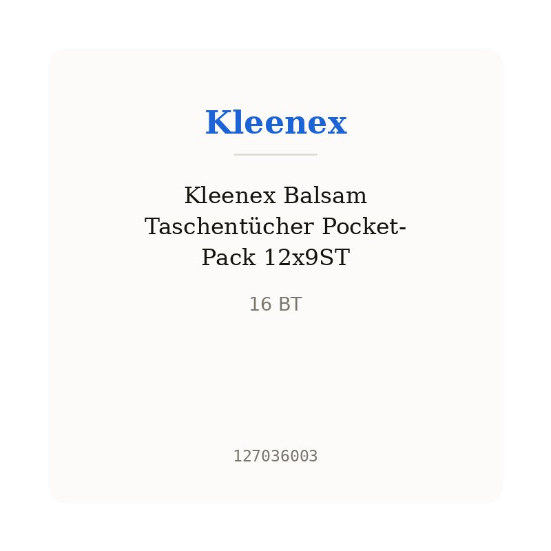 Kleenex Balsam Taschentücher Pocket-Pack 12x9ST
