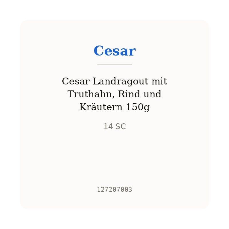 Cesar Landragout mit Truthahn, Rind und Kräutern 150g