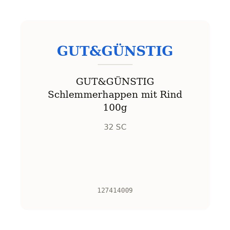 GUT&GÜNSTIG Schlemmerhappen mit Rind 100g