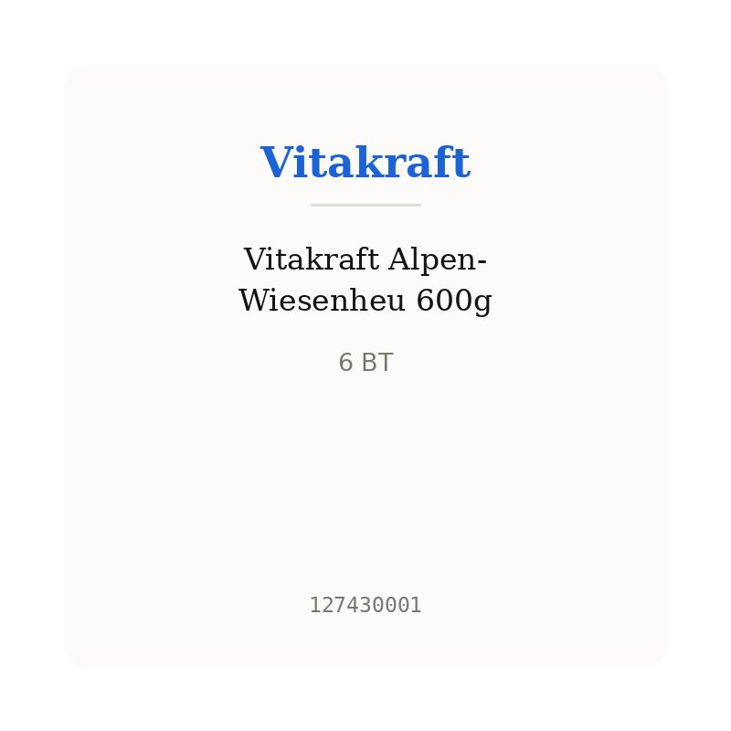 Vitakraft Alpen-Wiesenheu 600g