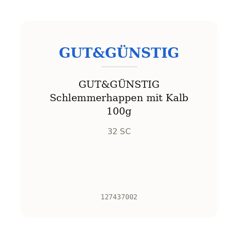 GUT&GÜNSTIG Schlemmerhappen mit Kalb 100g