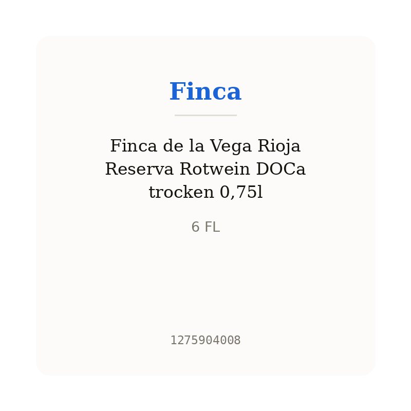 Finca de la Vega Rioja Reserva Rotwein DOCa trocken 0,75l