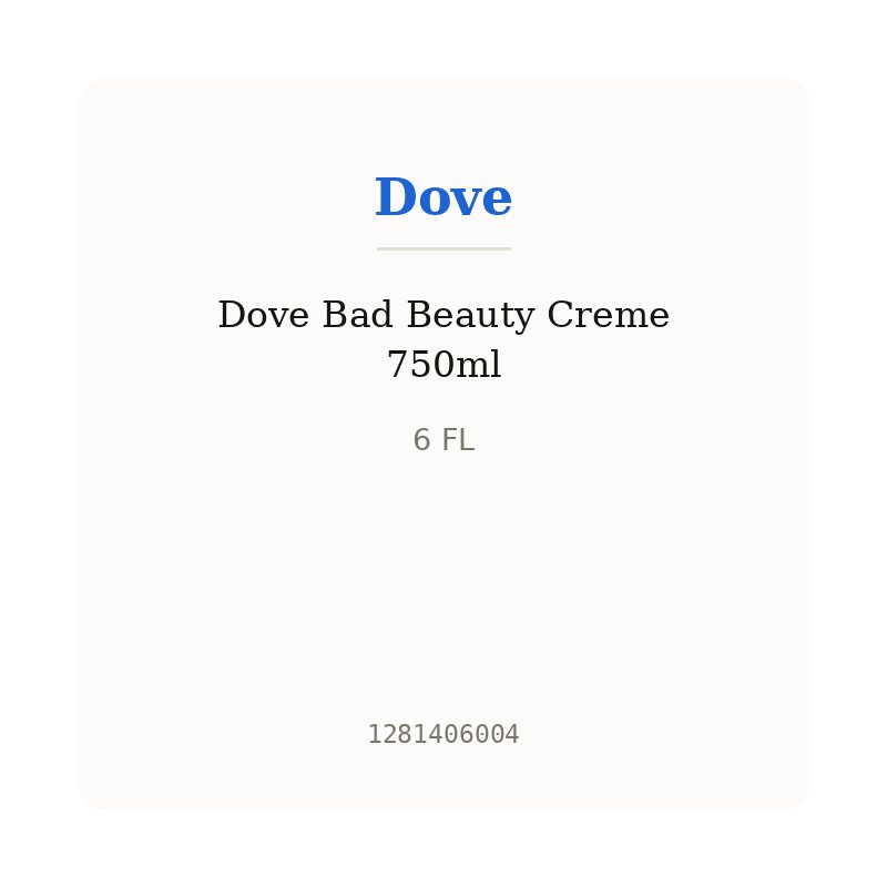 Dove Bad Beauty Creme 750ml