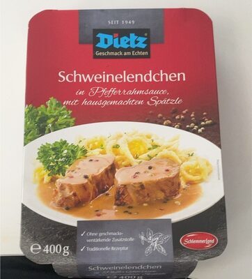 Schlemmerland Schweinelendchen in Pfefferrahmsauce mit hausgemachten Spätzle 400g