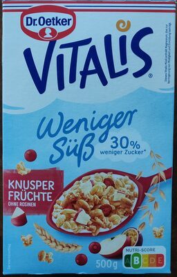 Dr.Oetker Vitalis Knusper Früchte weniger süß 500g