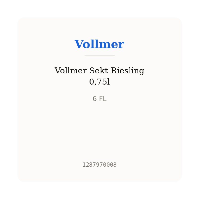 Vollmer Sekt Riesling 0,75l