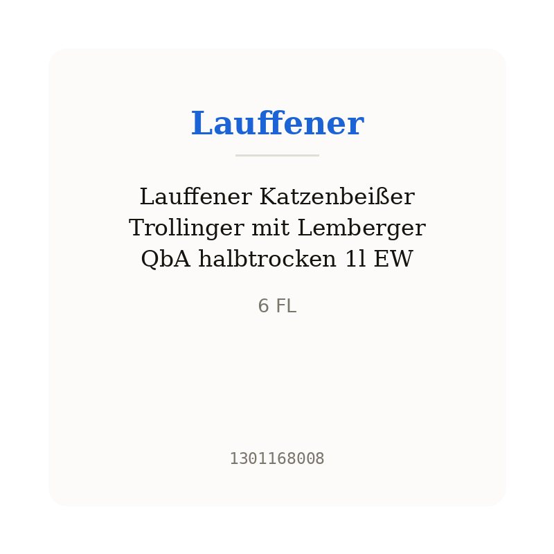 Lauffener Katzenbeißer Trollinger mit Lemberger QbA halbtrocken 1l EW