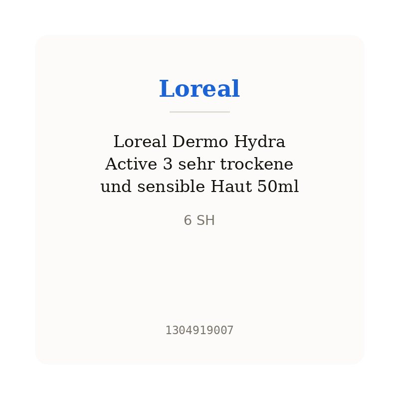 Loreal Dermo Hydra Active 3 sehr trockene und sensible Haut 50ml