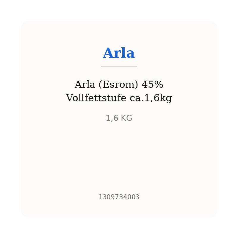 Arla (Esrom) 45% Vollfettstufe ca.1,6kg
