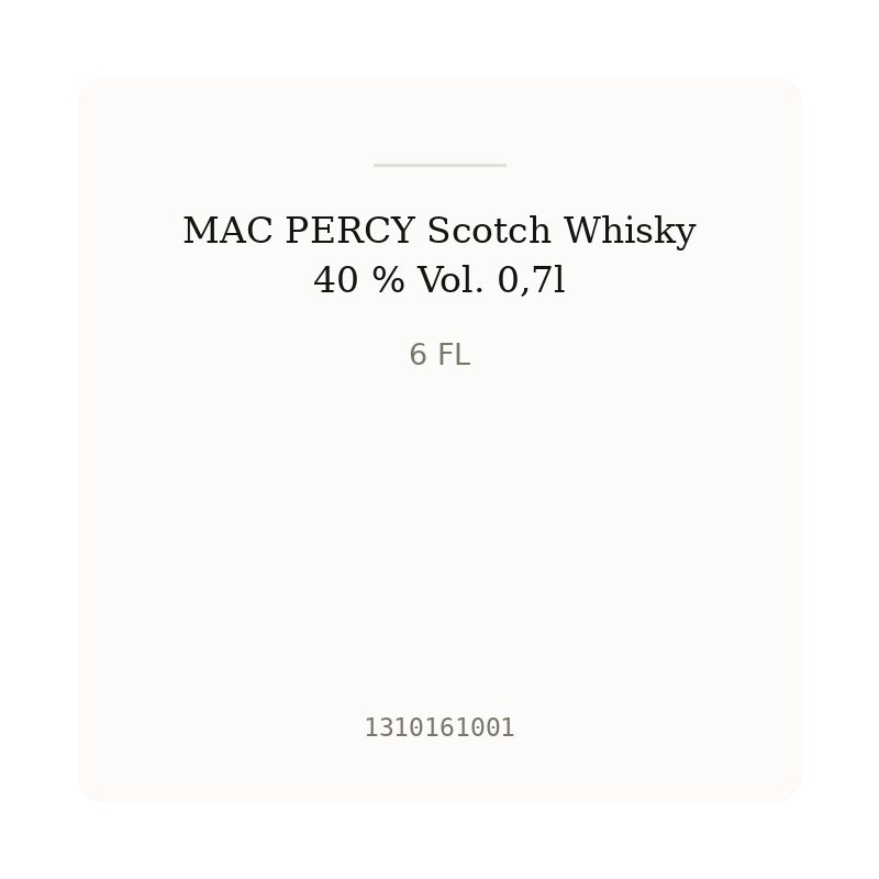 MAC PERCY Scotch Whisky 40 % Vol. 0,7l