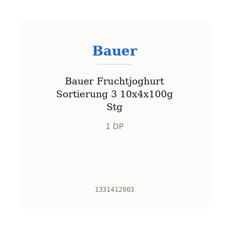 Bauer Fruchtjoghurt Sortierung 3 10x4x100g Stg