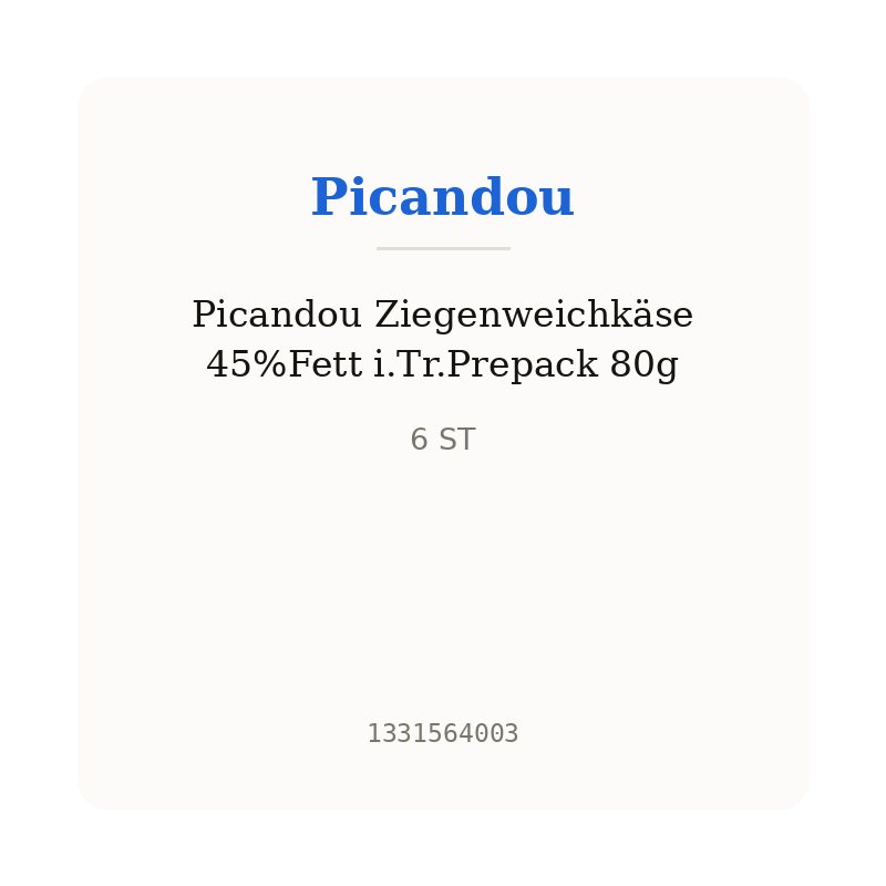 Picandou Ziegenweichkäse 45%Fett i.Tr.Prepack 80g