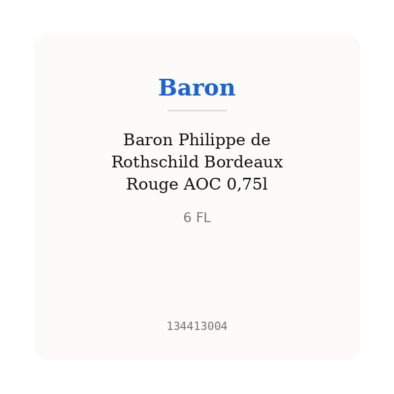 Baron Philippe de Rothschild Bordeaux Rouge AOC 0,75l