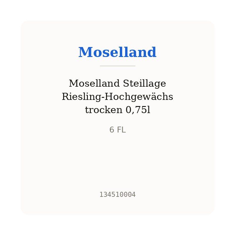 Moselland Steillage Riesling-Hochgewächs trocken 0,75l