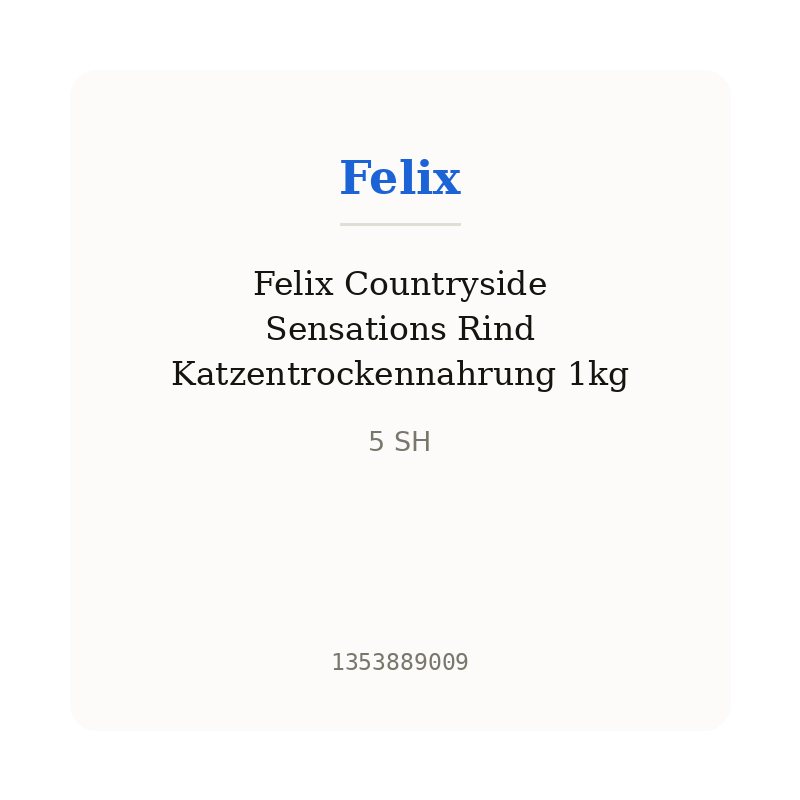 Felix Countryside Sensations Rind Katzentrockennahrung 1kg