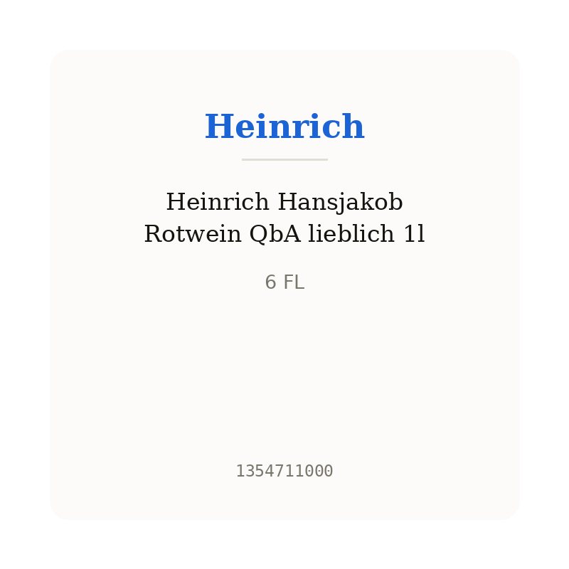 Heinrich Hansjakob Rotwein QbA lieblich 1l
