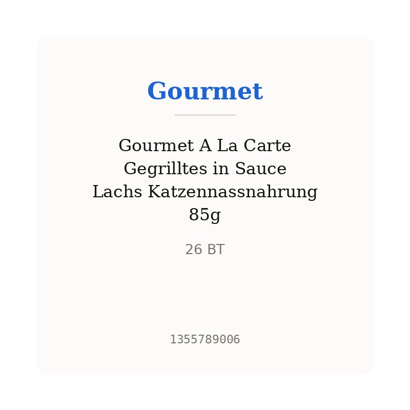 Gourmet A La Carte Gegrilltes in Sauce Lachs Katzennassnahrung 85g