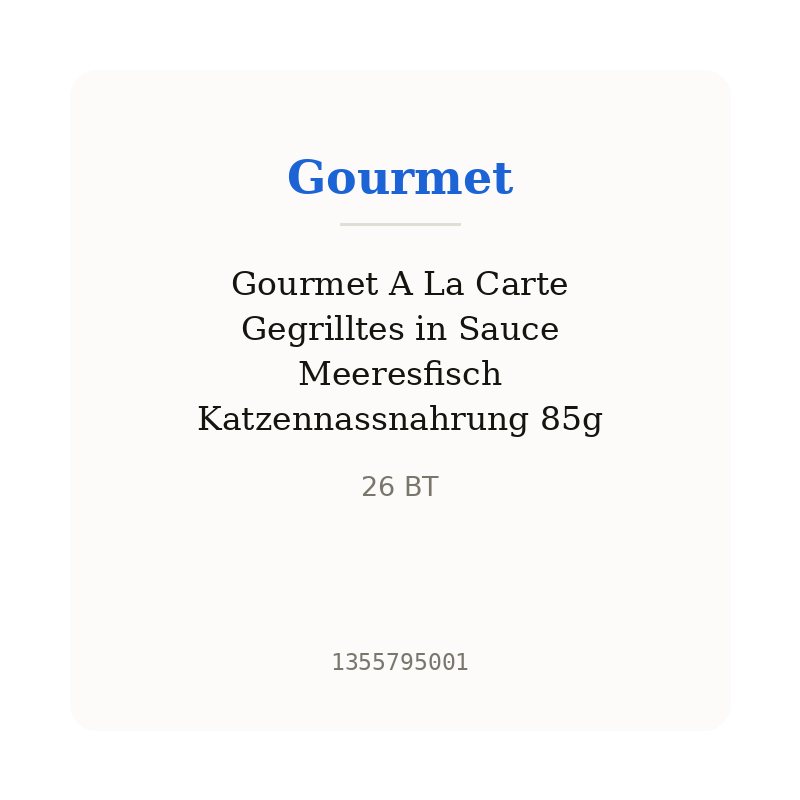 Gourmet A La Carte Gegrilltes in Sauce Meeresfisch Katzennassnahrung 85g