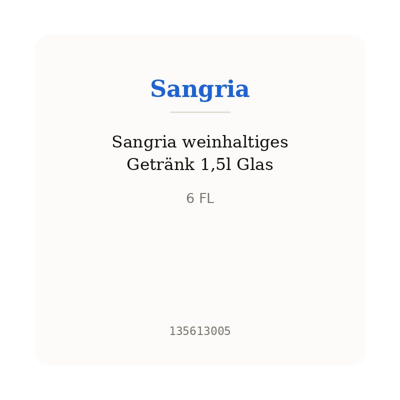 Sangria weinhaltiges Getränk 1,5l Glas