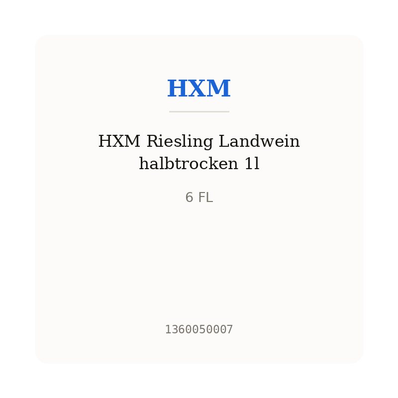 HXM Riesling Landwein halbtrocken 1l