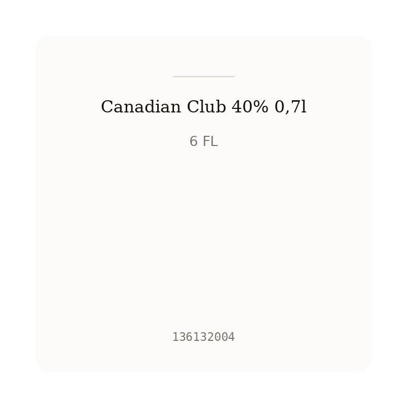 Canadian Club 40% 0,7l