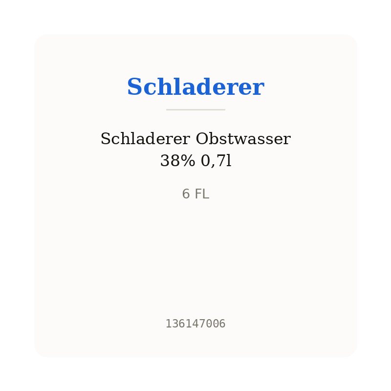 Schladerer Obstwasser 38% 0,7l