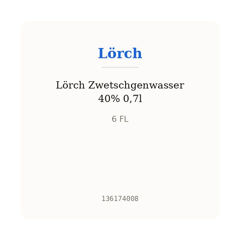 Lörch Zwetschgenwasser 40% 0,7l