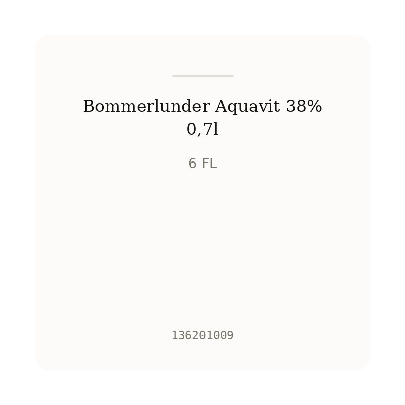 Bommerlunder Aquavit 38% 0,7l