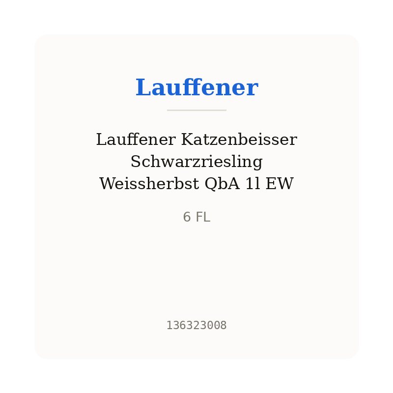 Lauffener Katzenbeisser Schwarzriesling Weissherbst QbA 1l EW