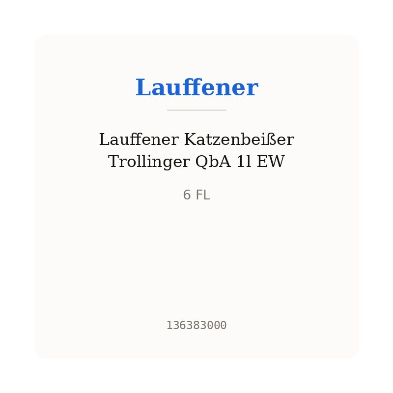 Lauffener Katzenbeißer Trollinger QbA 1l EW