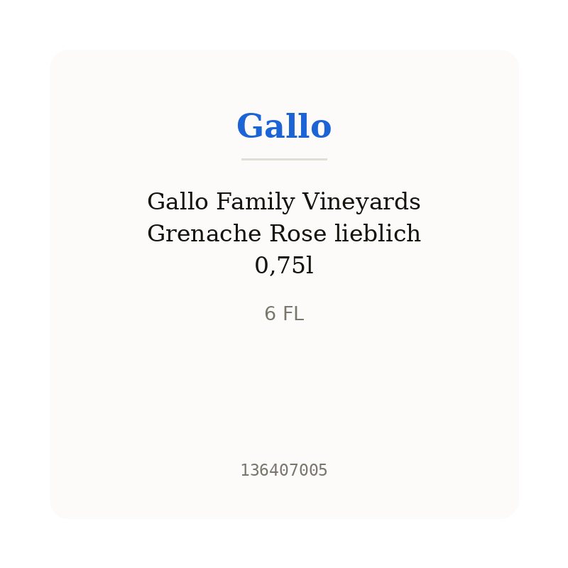 Gallo Family Vineyards Grenache Rose lieblich 0,75l