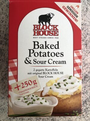 Block House 2 Baked Potatoes 400g+ Sour Cream 250g