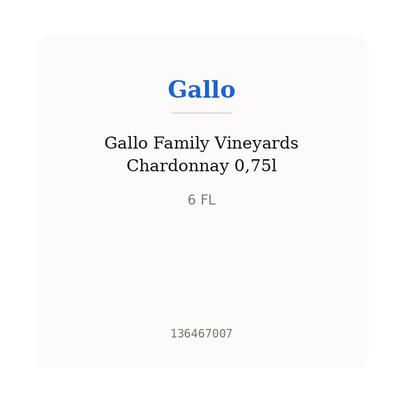 Gallo Family Vineyards Chardonnay 0,75l