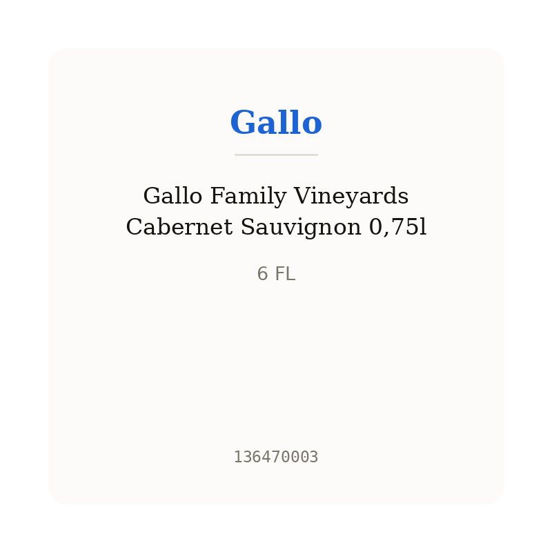 Gallo Family Vineyards Cabernet Sauvignon 0,75l