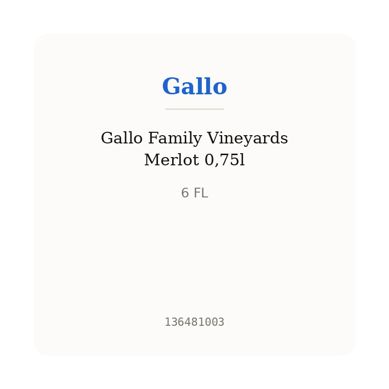 Gallo Family Vineyards Merlot 0,75l