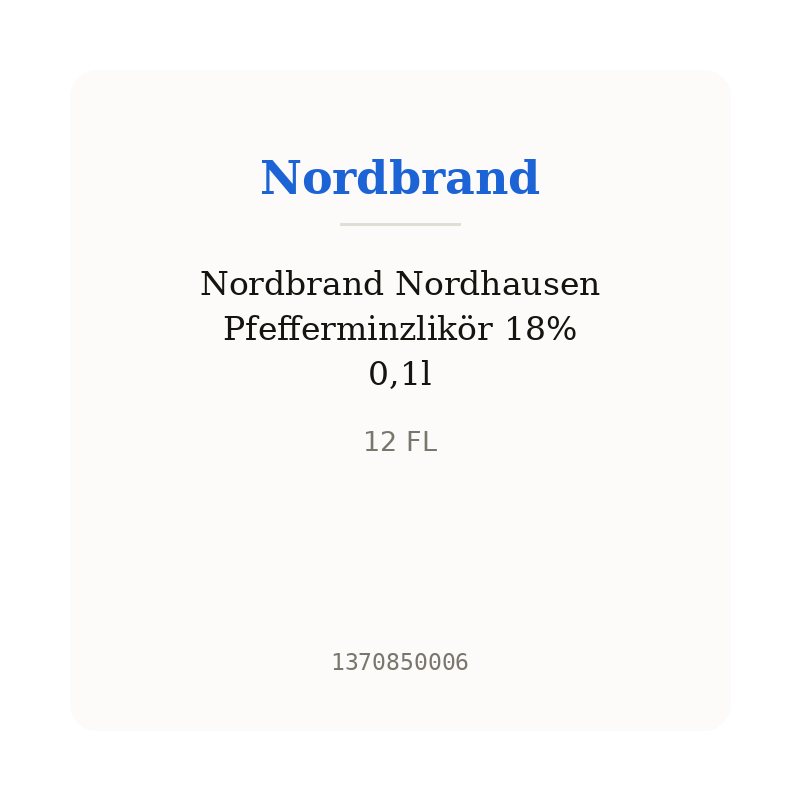 Nordbrand Nordhausen Pfefferminzlikör 18% 0,1l