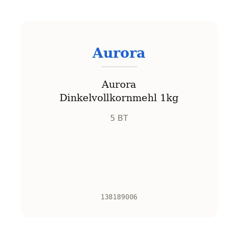 Aurora Dinkelvollkornmehl 1kg