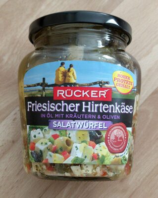 Friesischer Hirtenkäse Salatwürfel in Öl mit Kräutern und Oliven 45% Fett i.Tr.300g