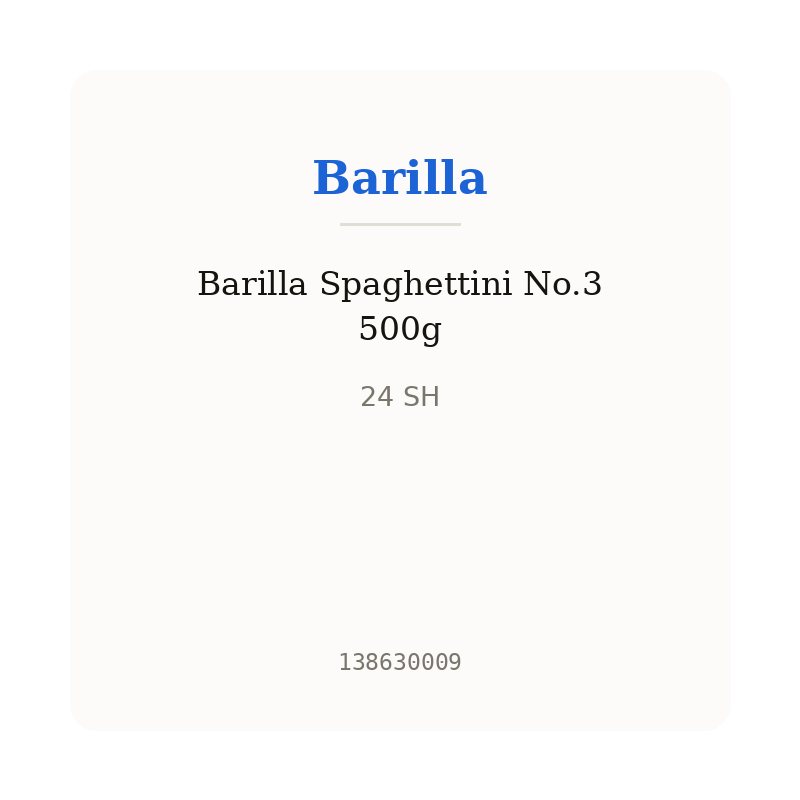 Barilla Spaghettini No.3 500g