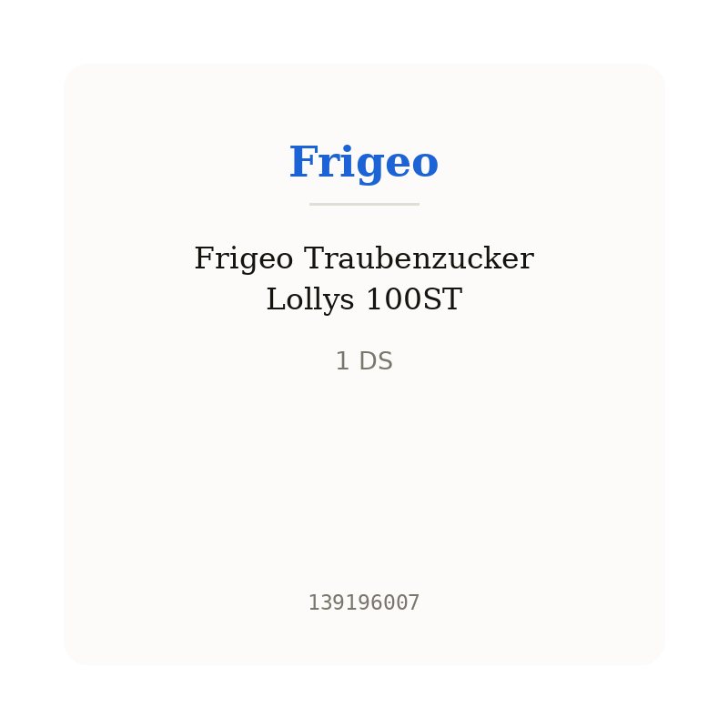 Frigeo Traubenzucker Lollys 100ST