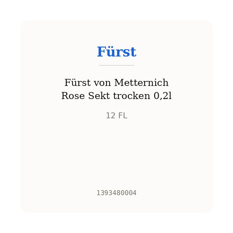 Fürst von Metternich Rose Sekt trocken 0,2l