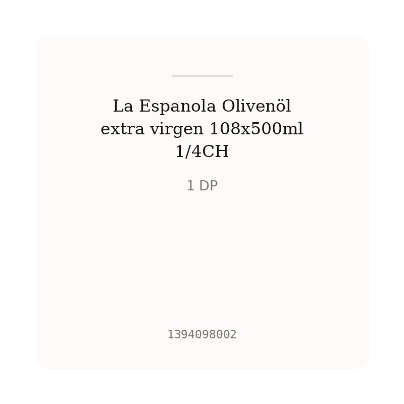 La Espanola Olivenöl extra virgen 108x500ml 1/4CH